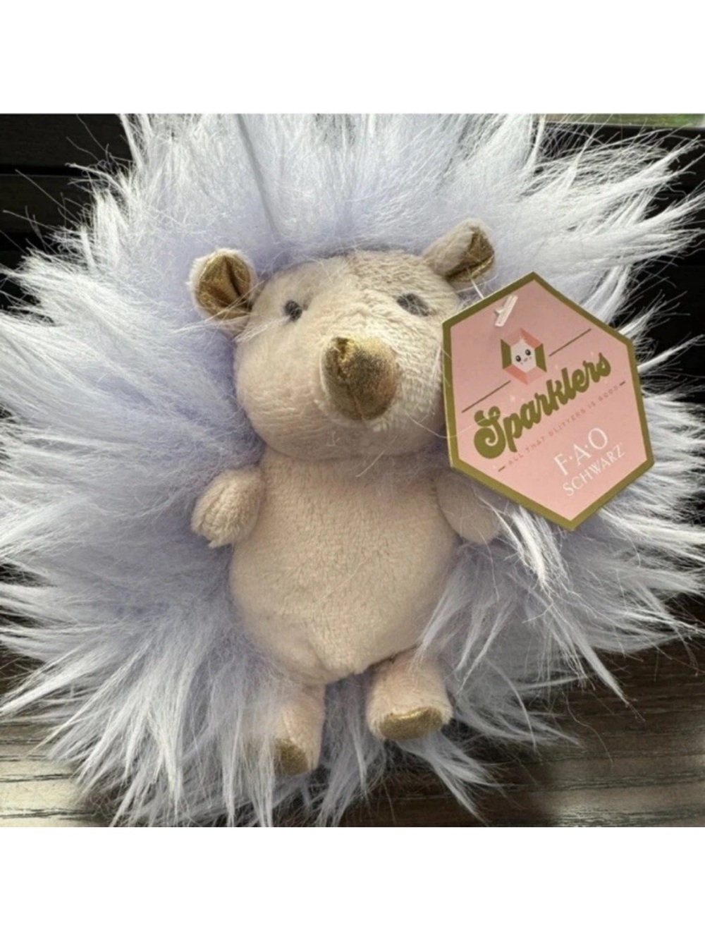 FAO Schwarz Lavender and Cream Sparklers Plush Hedgehog Toy